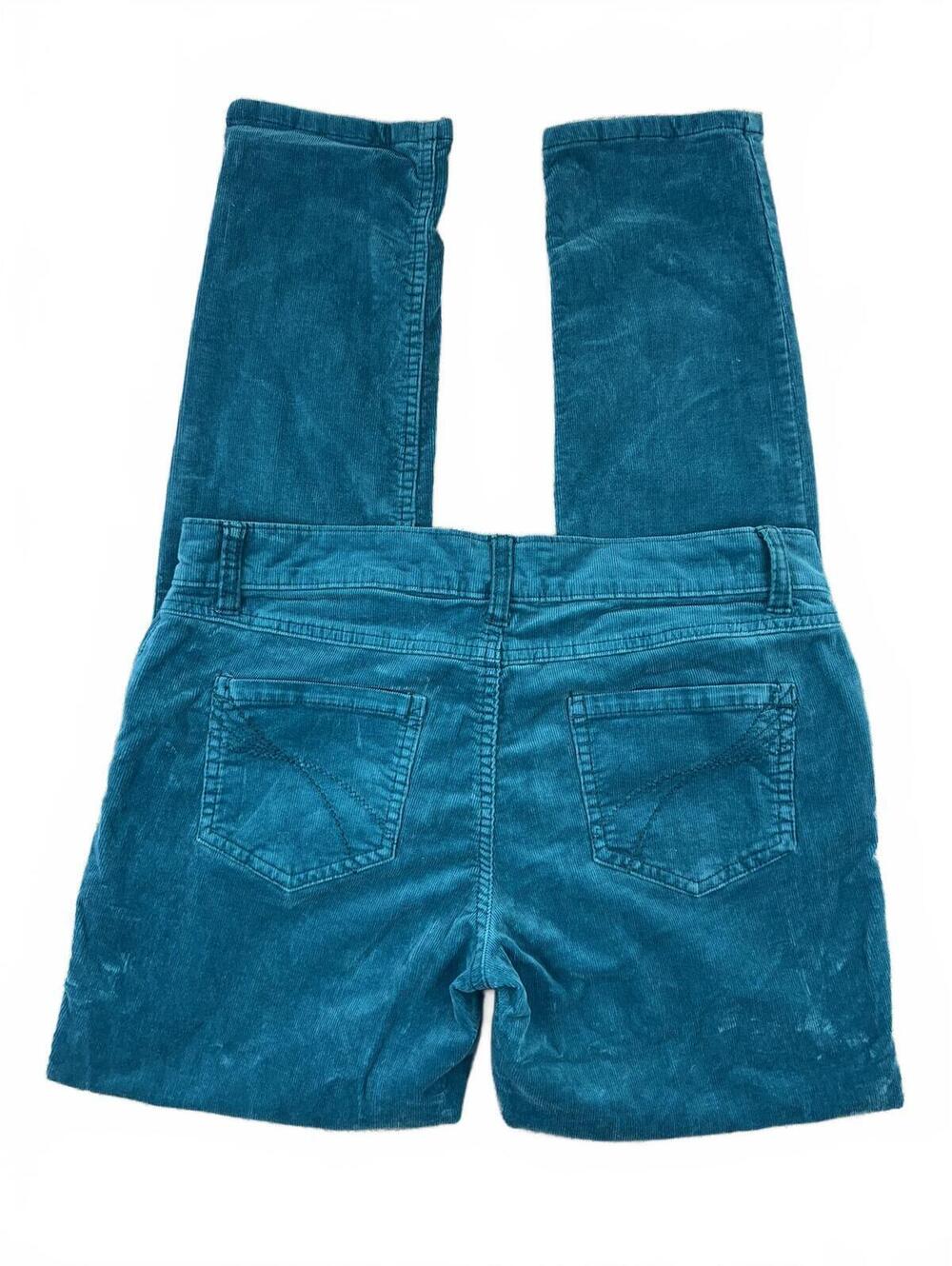 SO Blue Corduroy Skinny Pants Vintage Inspired Casual Fall Bohemian